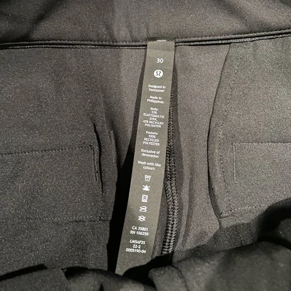 Lululemon Commission Pant Slim 32 Warpstreme Obsidian Black‎